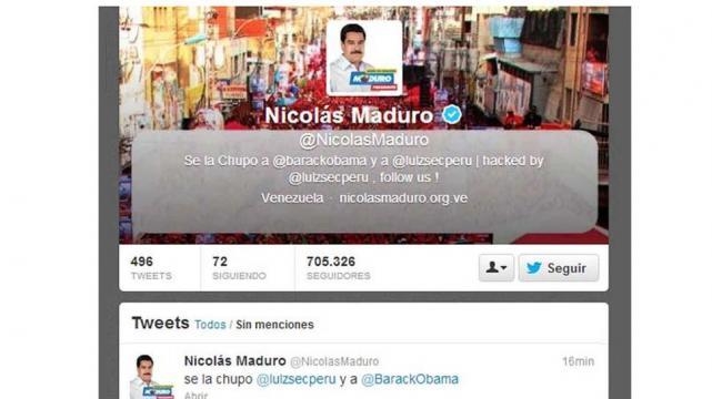 LulzSec hackeó cuenta de Twitter de Maduro e hicieron públicas sus contraseñas.