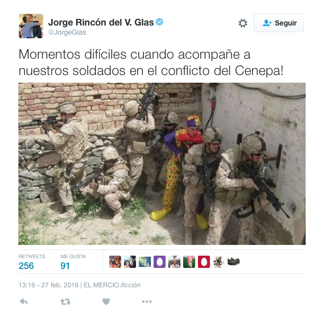 Jorge Glas en el Cenepa / Twitter.com