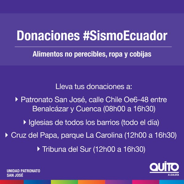 Donaciones Quito Ecuador