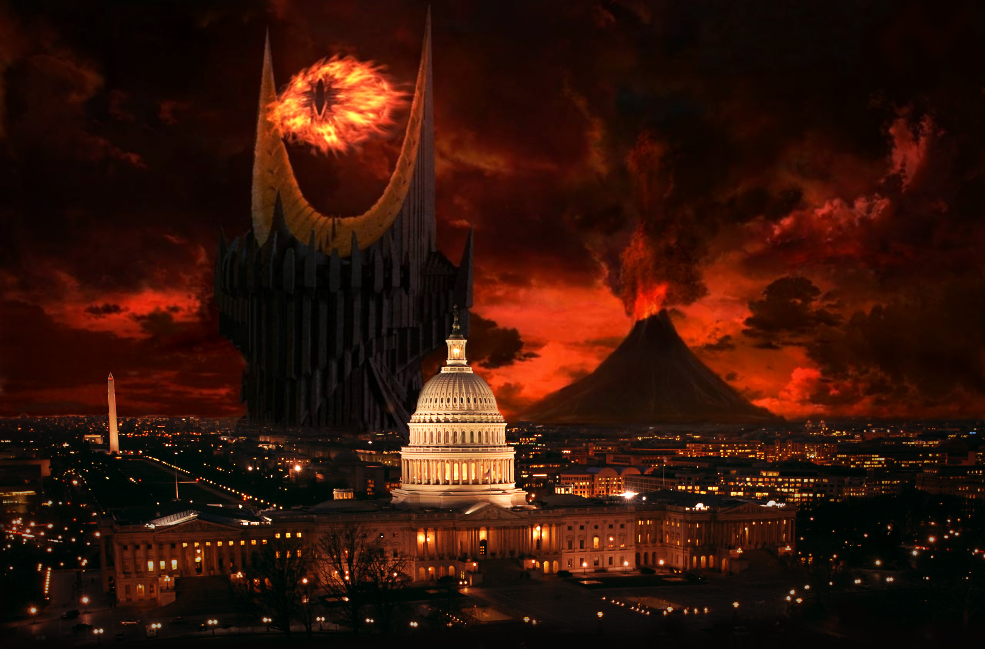Así amaneció Washington para recibir al Señor Naranja Donald Sauron Trump