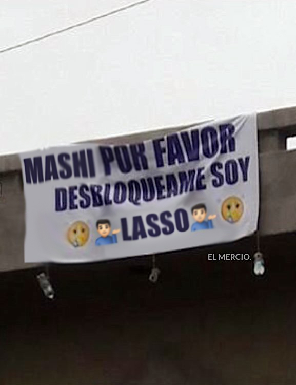 Lasso coloca cartel para pedirle a Correa que lo desbloquee