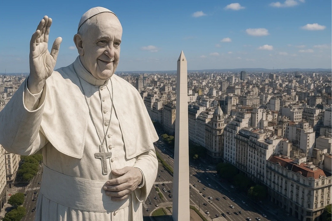 Argentinos celebran humildad del Papa Francisco con estatua de 50 metros