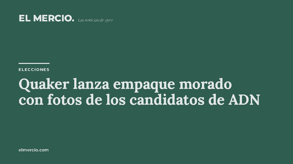 Portada tipográfica de EL MERCIO sobre fondo de color, con el titular en letras blancas y el rótulo de sección Elecciones.